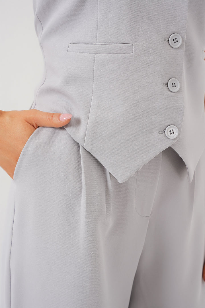 BGD Women Women's Vest Pants Suit - Gray - Glenview