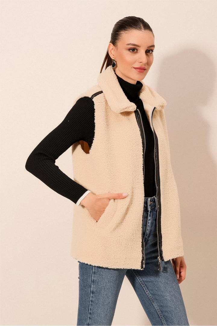 BGD Women Plush Vest - Cream - Avondale