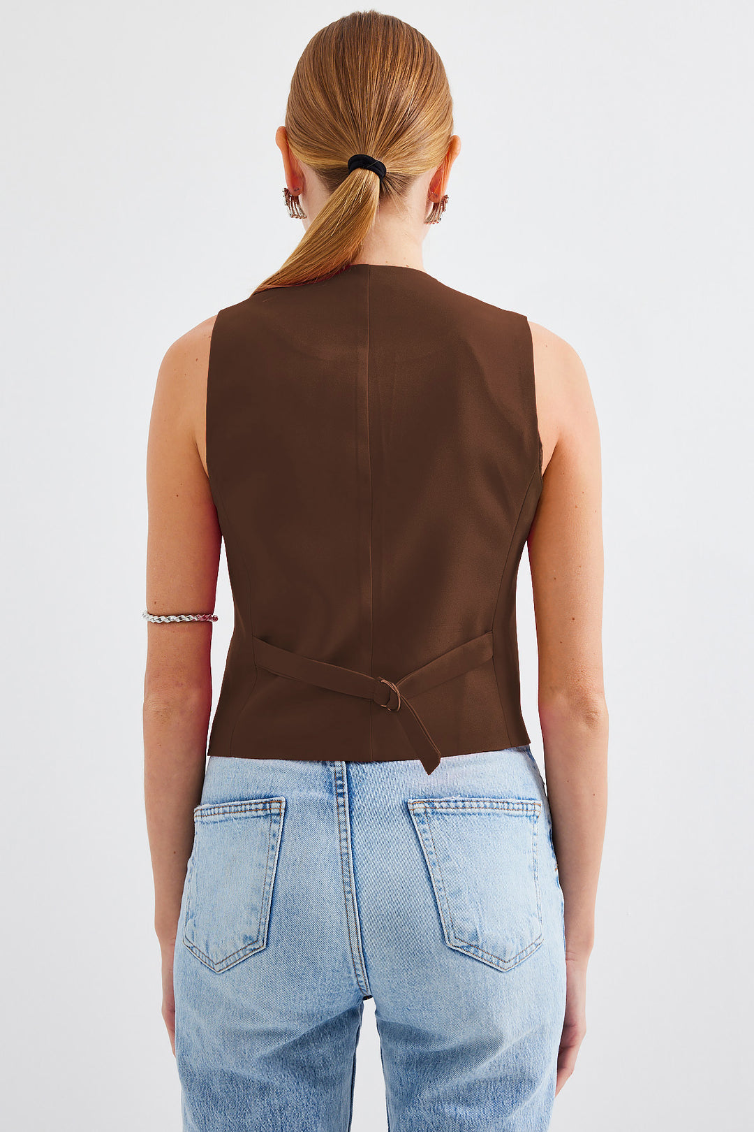 BGD Women Short Woven Vest - Brown - Avondale