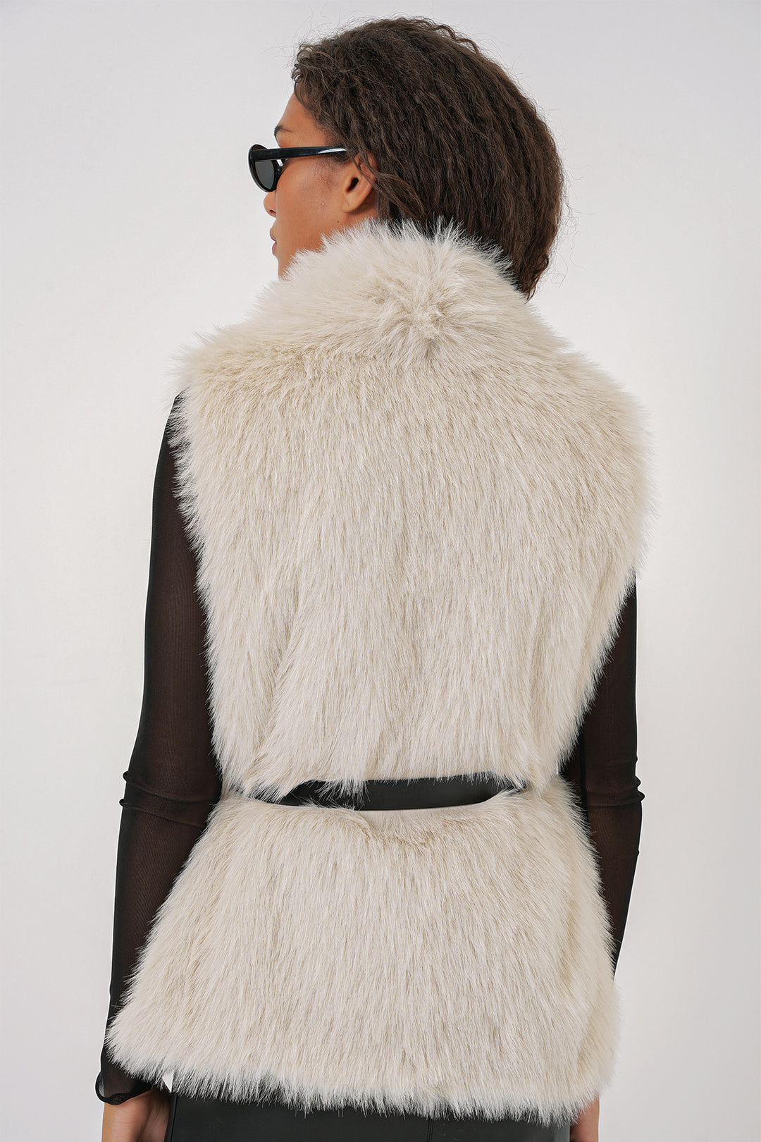 BGD Women Woman Fur Vest - Ecru - Tracy
