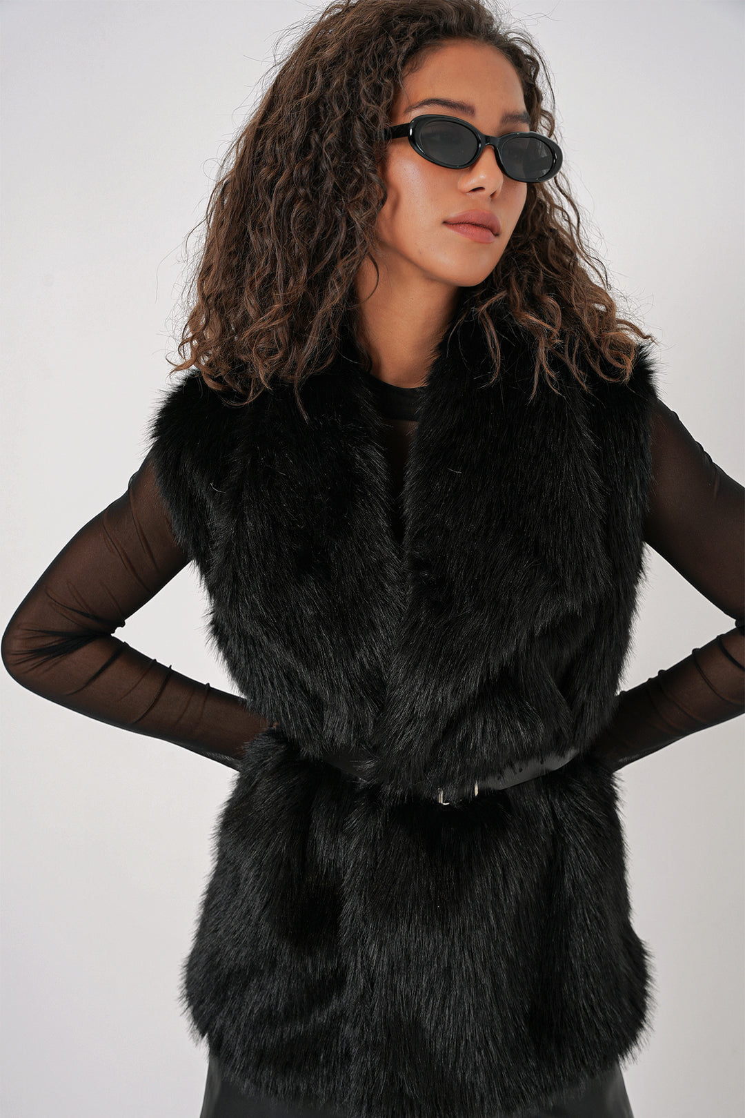 BGD Women Women's Fur Vest - Black - Appleton