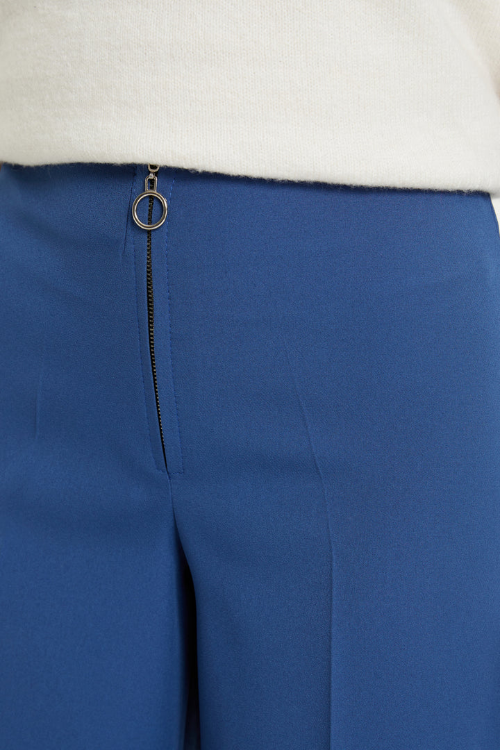 ZRF Women Zippered Wide Leg Pants - Indigo - Fitchburg