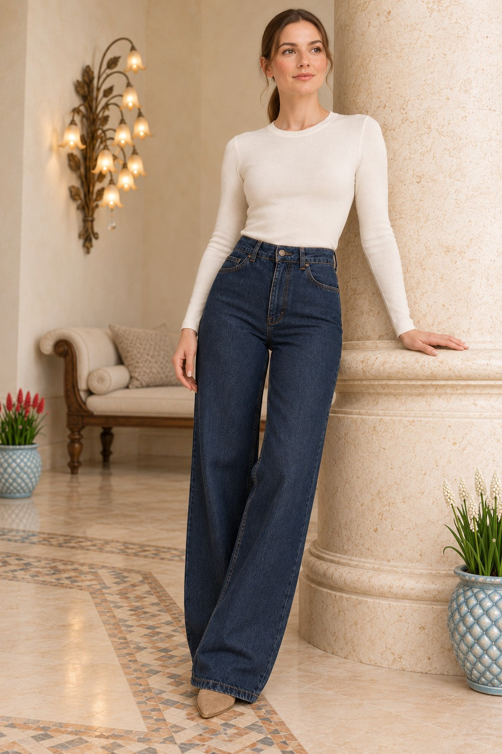 XLJ Wide Leg High Waisted Relaxed Jean 718 - East Meadow