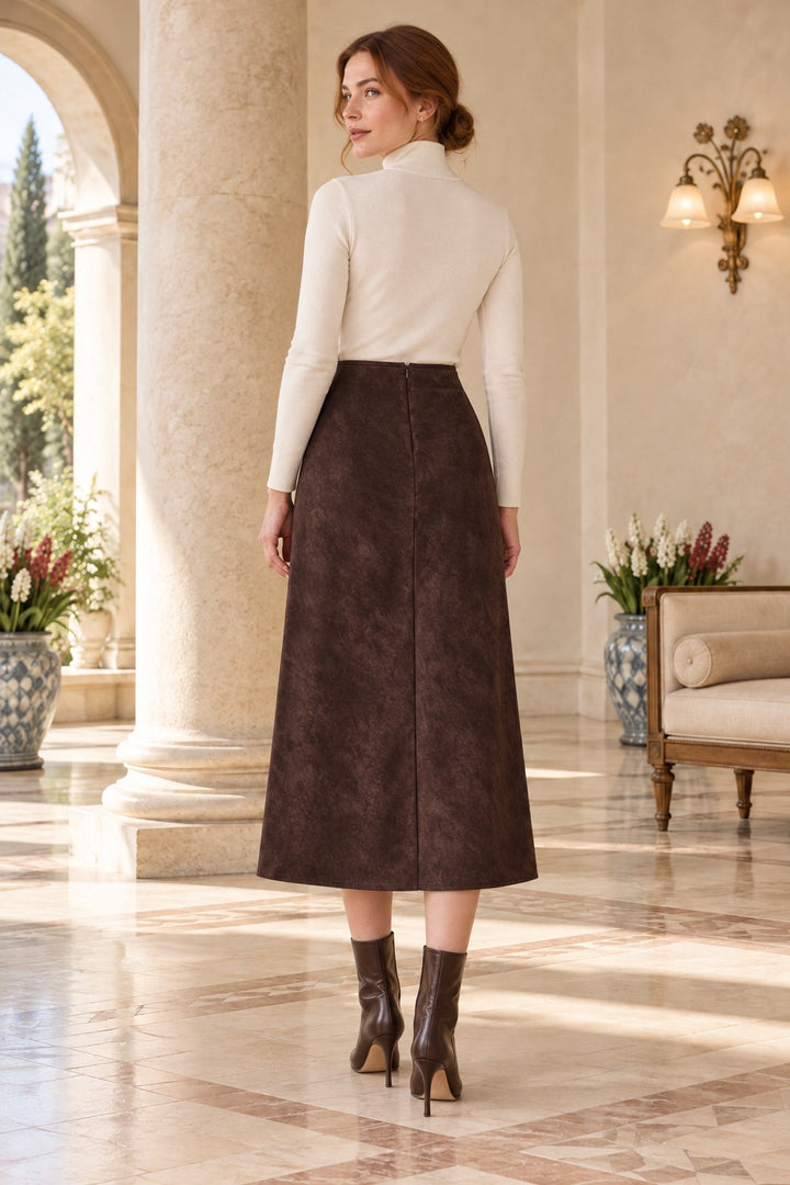 XLJ Tasseled Slit Leather Skirt 1102 - Taylorsville