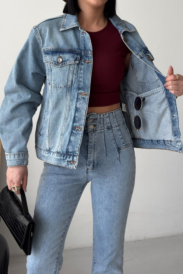 XLJ Denim Jacket with Buttons 6081 - Texcoco