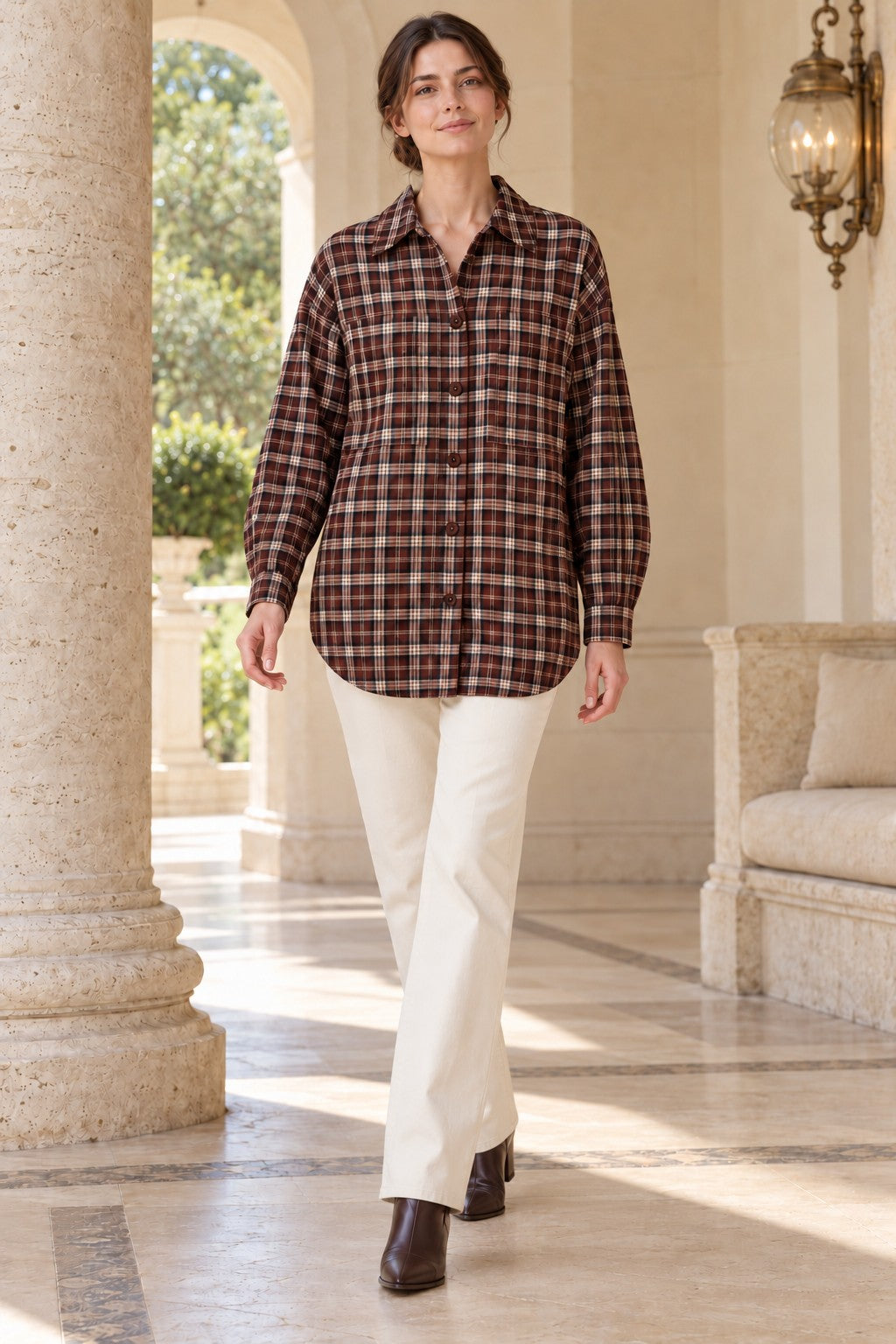 XLJ Plaid Oversize Shirt 6465 - Miercurea-Ciuc