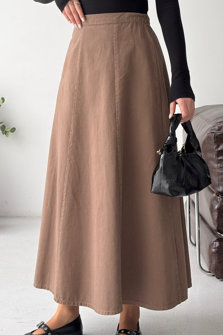XLJ Ruffled Long Skirt with Elasticated Waist 1063 - Monterey Park