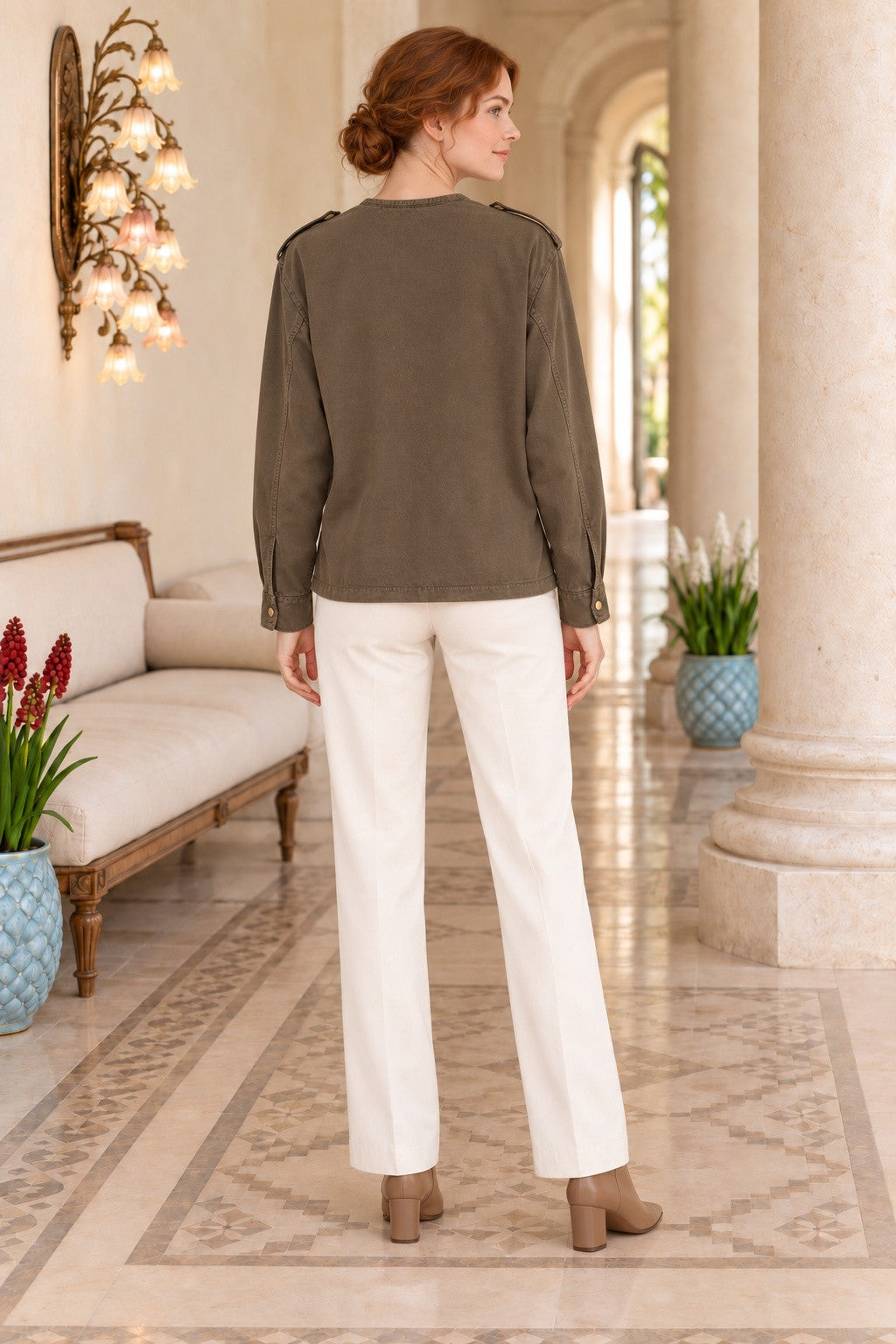 XLJ Shirt with Snap Button Collar and Belt 6379 - Morley