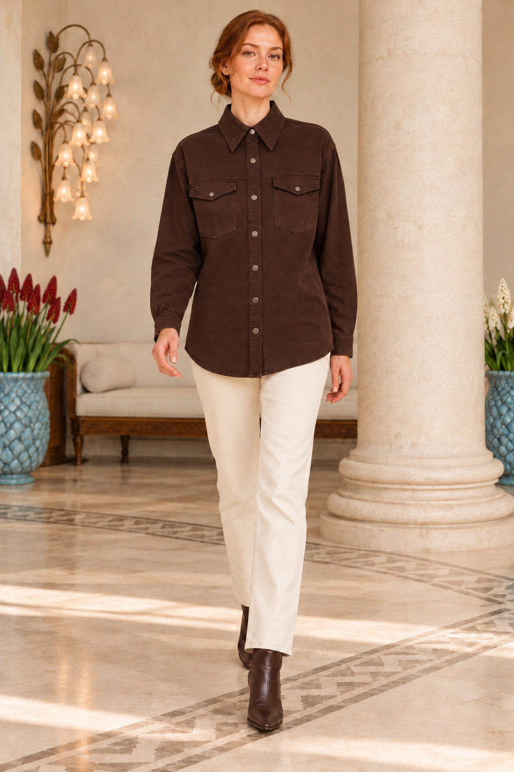XLJ Denim Shirt with Snap Buttons - Amherst