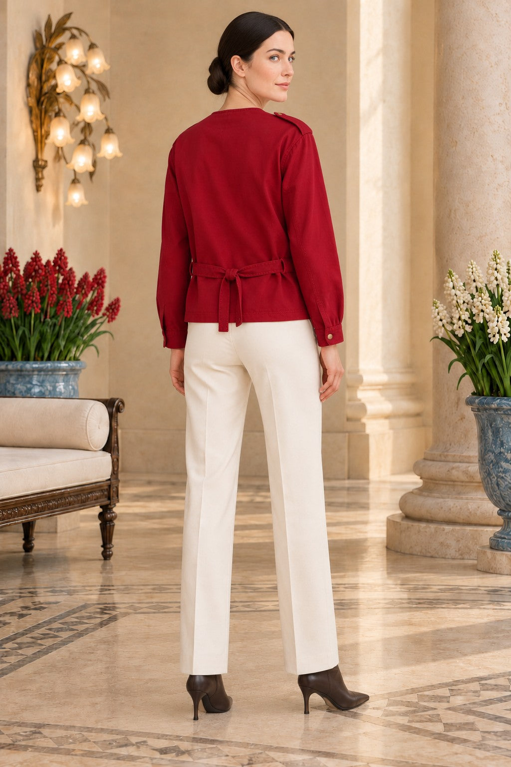 XLJ Shirt with Snap Button Collar and Belt 6379 - Germantown