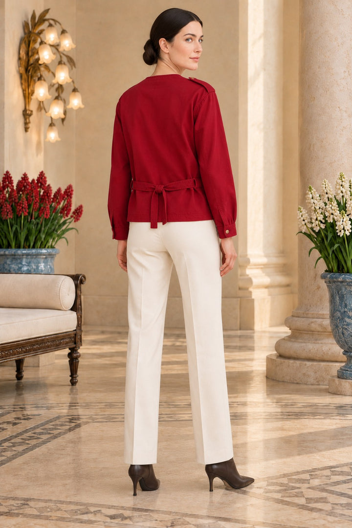 XLJ Shirt with Snap Button Collar and Belt 6379 - Germantown