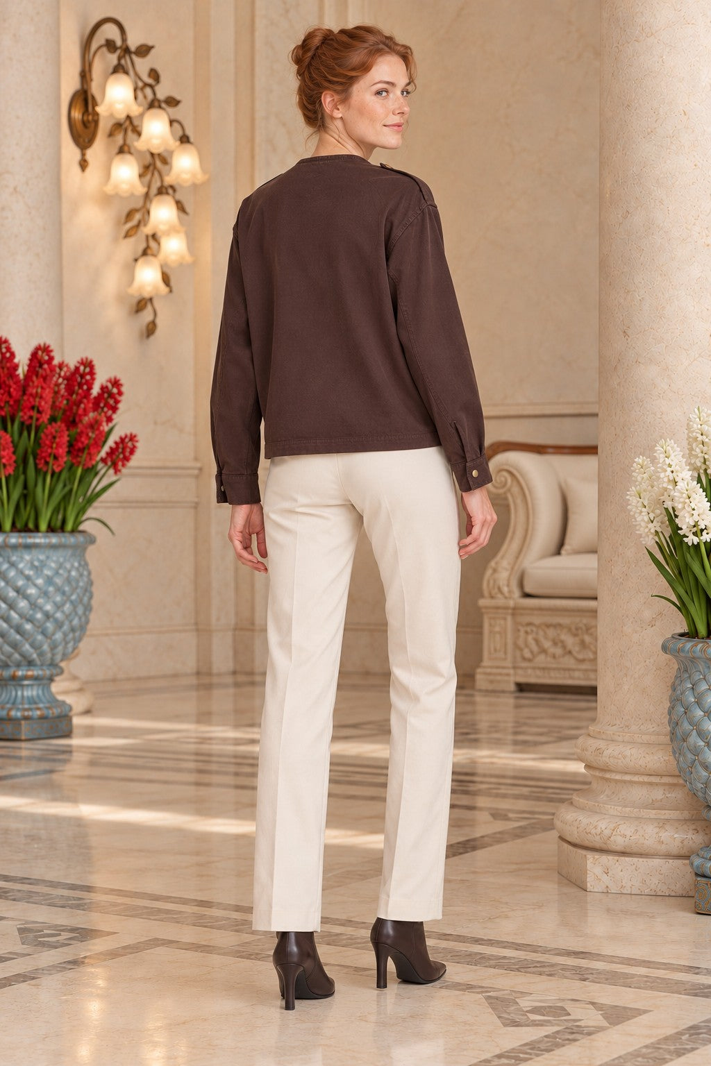 XLJ Shirt with Snap Button Collar and Belt 6379 - Chalándri