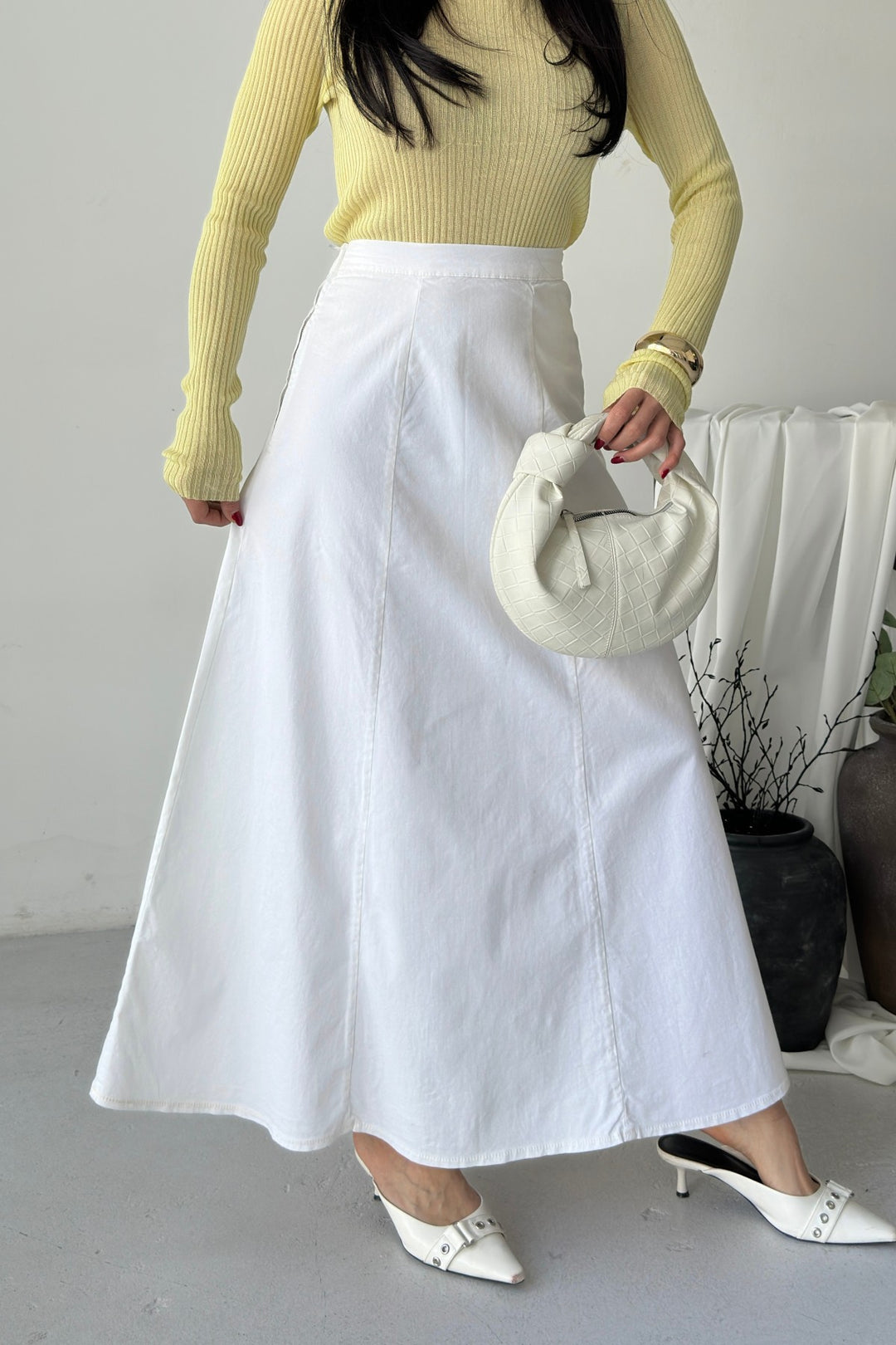 XLJ Ruffled Long Skirt with Elasticated Waist 1063 - Heist-op-den-Berg