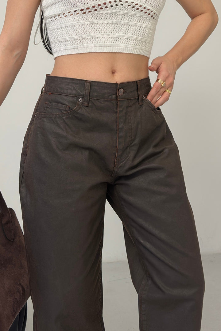 XLJ Waxed Coated Mom Pants - Hinckley
