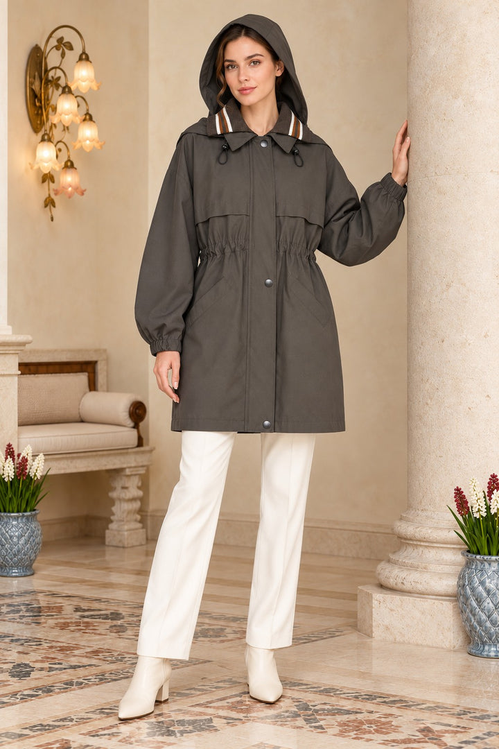 XLJ Knitted Detail Hooded Raincoat 6301 - Port Huron