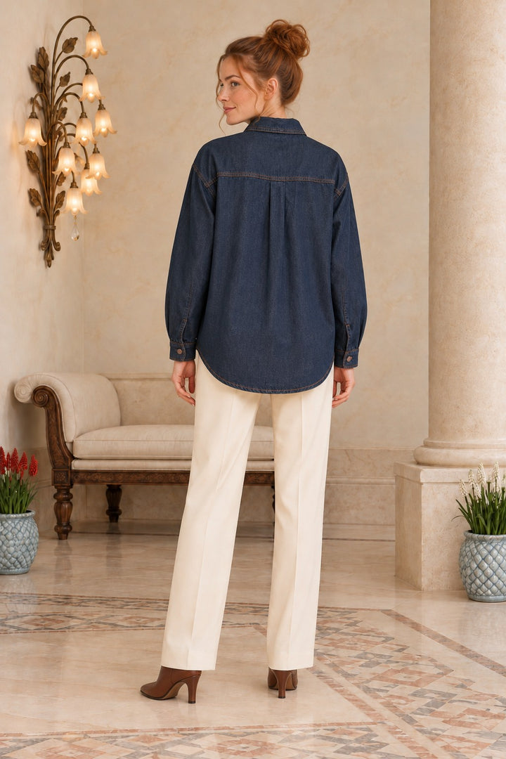 XLJ Oversize Denim Jacket with Buttons 6080 - Chiclana de la Frontera