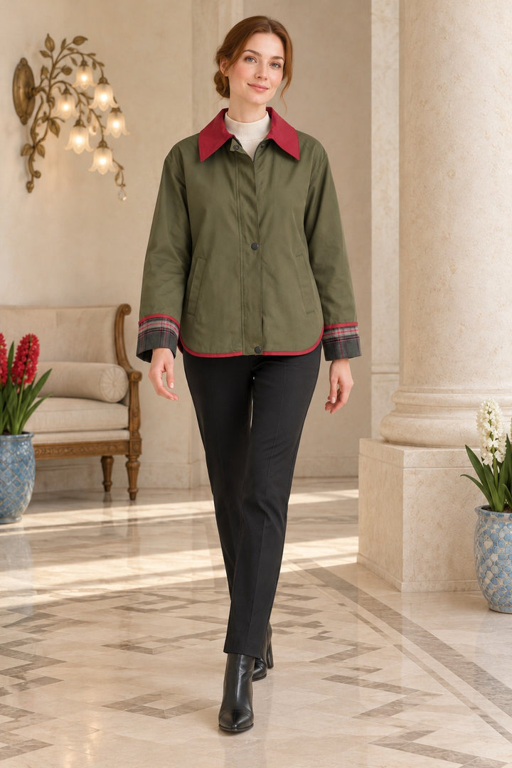 XLJ Plaid Detail Raincoat 6448 - Overland Park