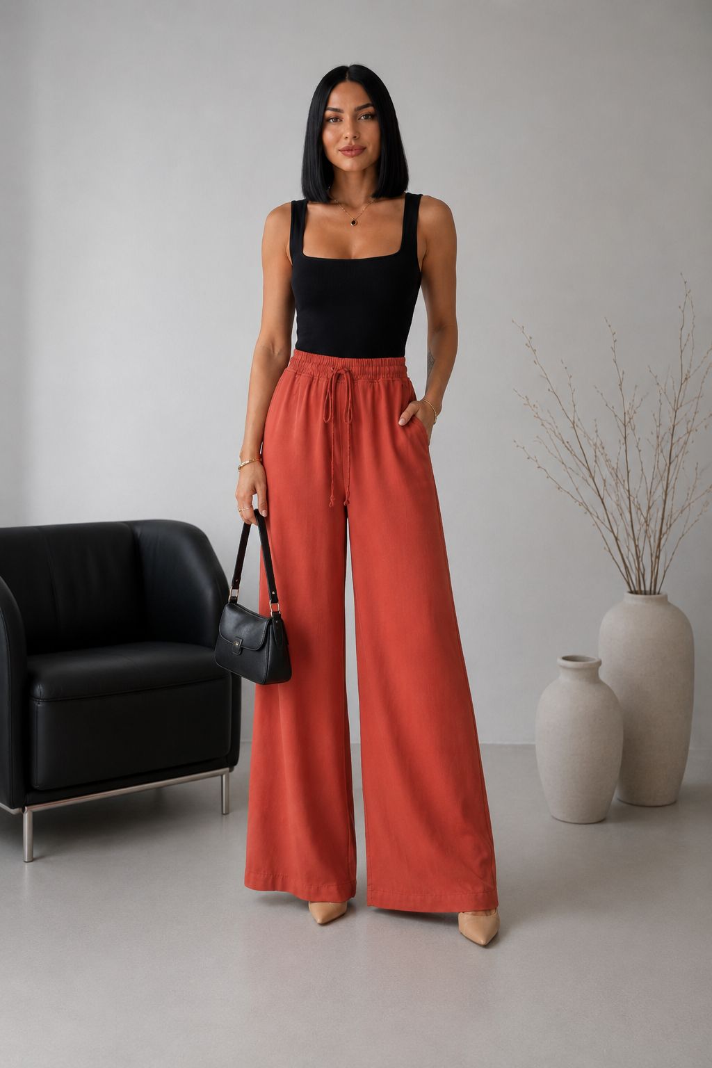 XLJ Elasticated Palazzo Trousers - Hoogvliet