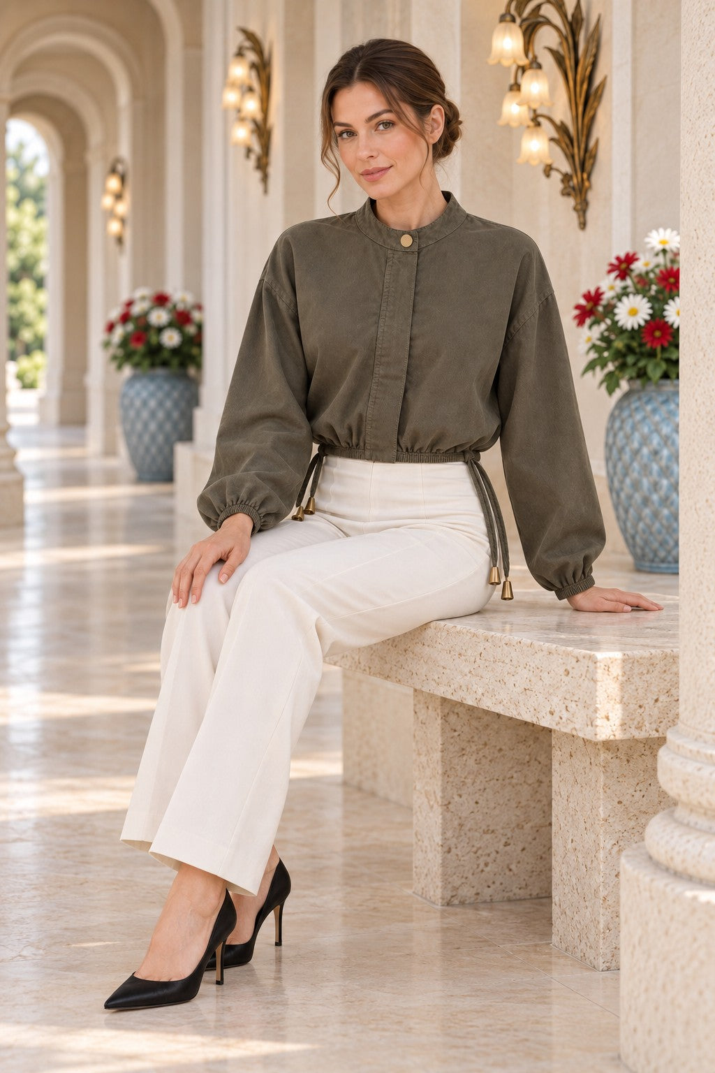 XLJ Crop Shirt with Drawstring Waist 6388 - Inver Grove Heights