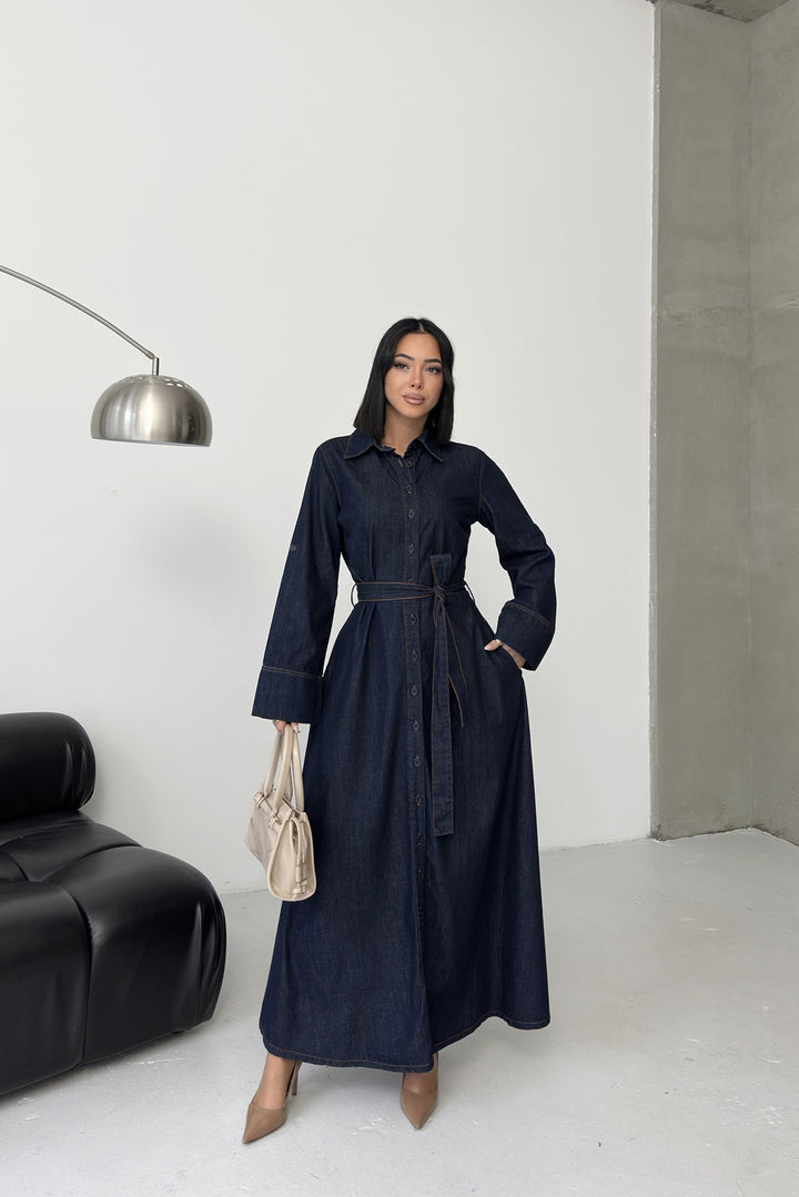 XLJ Buttoned Long Denim Dress - Dún Dealgan