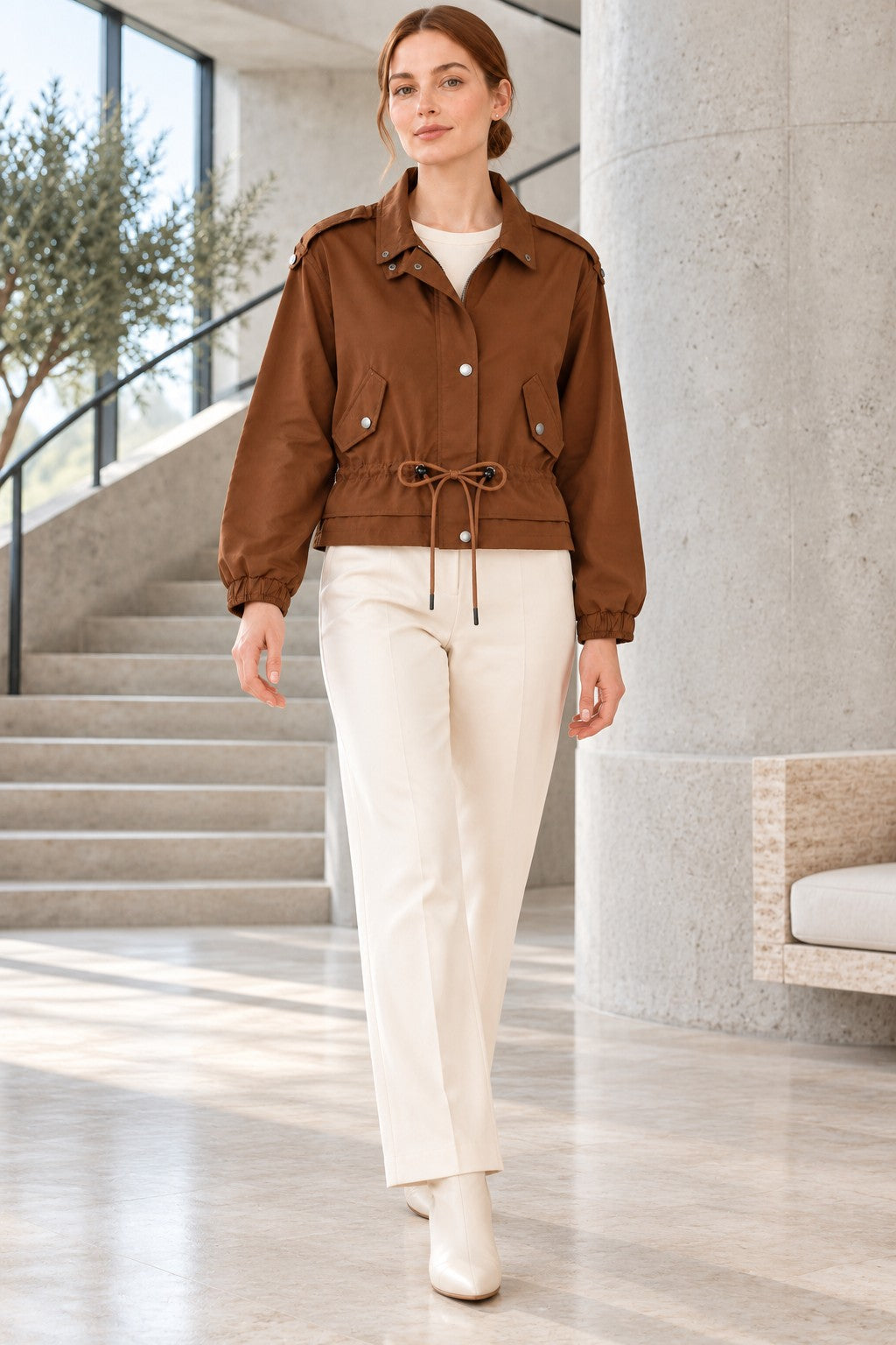 XLJ Short Raincoat with Drawstring Waist 6346 - Rhondda