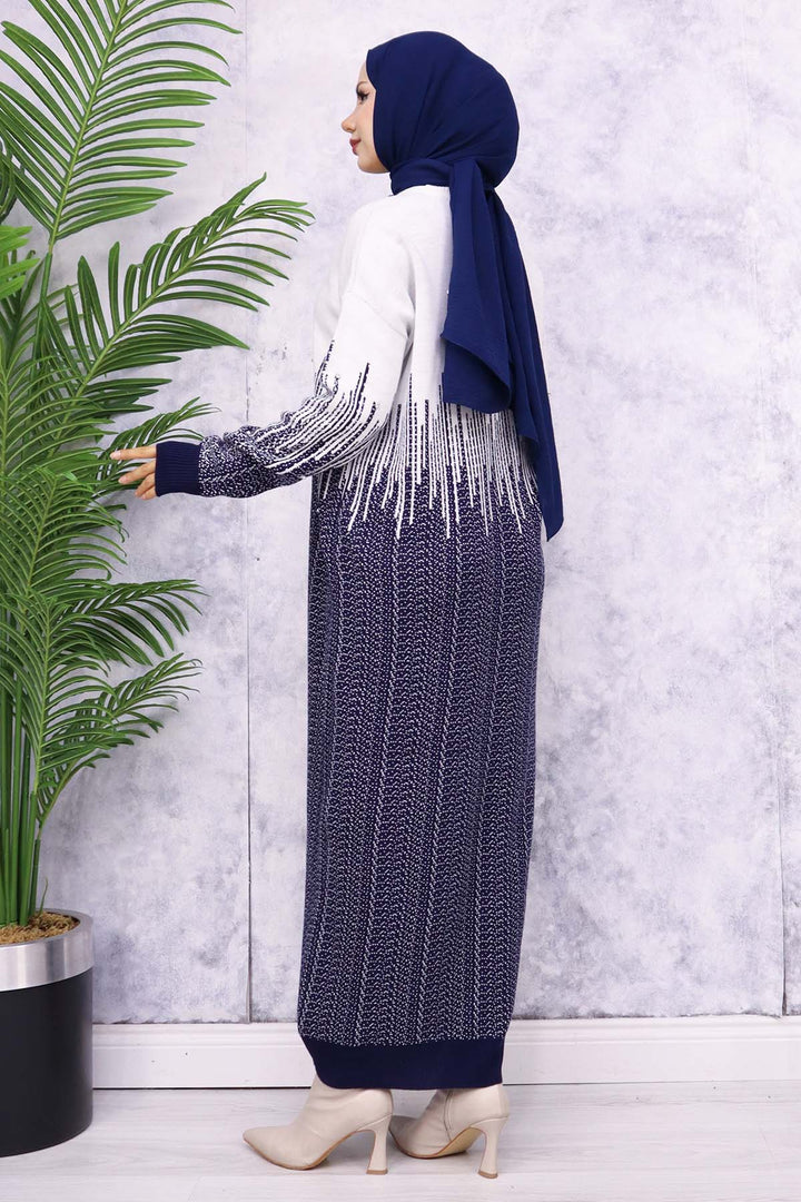 BNG Women Patterned Knit Dress Navy - Mascouche
