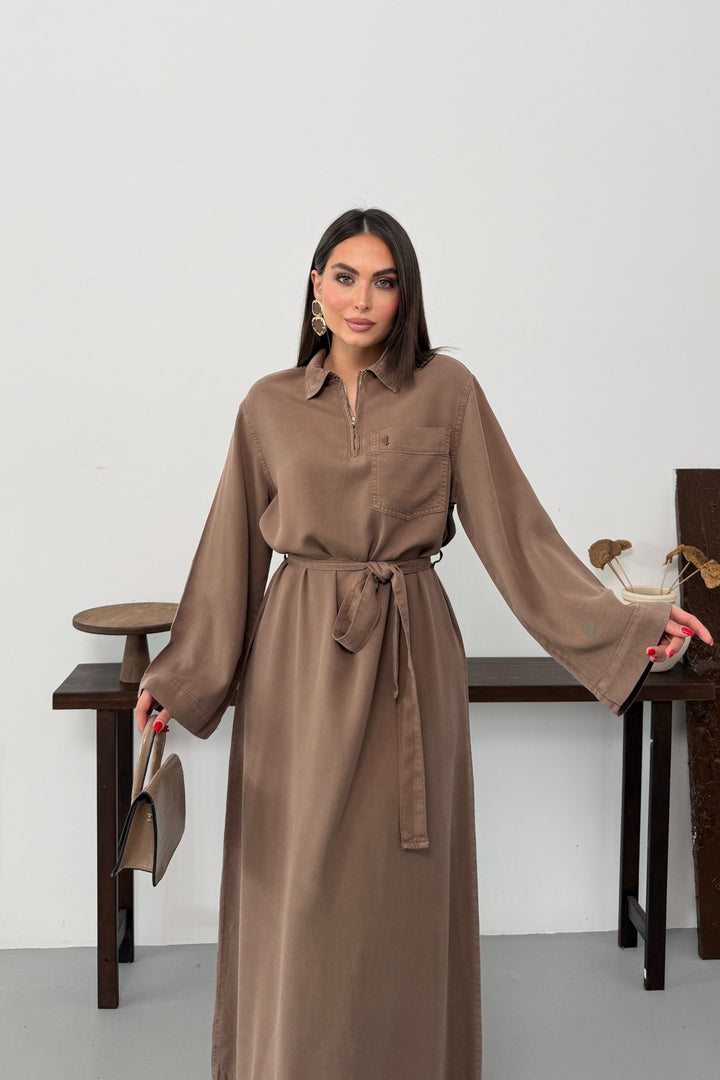 XLJ Belted Long Denim Dress - Rovereto