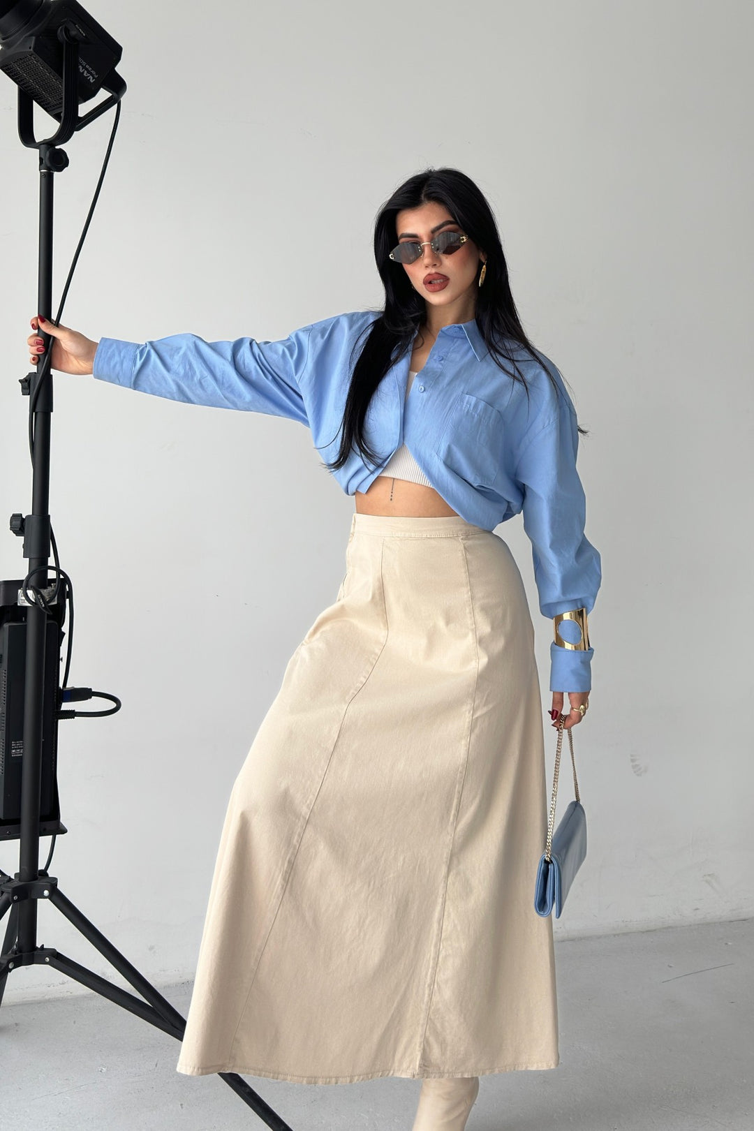 XLJ Ruffled Long Skirt with Elasticated Waist 1063 - Harlingen
