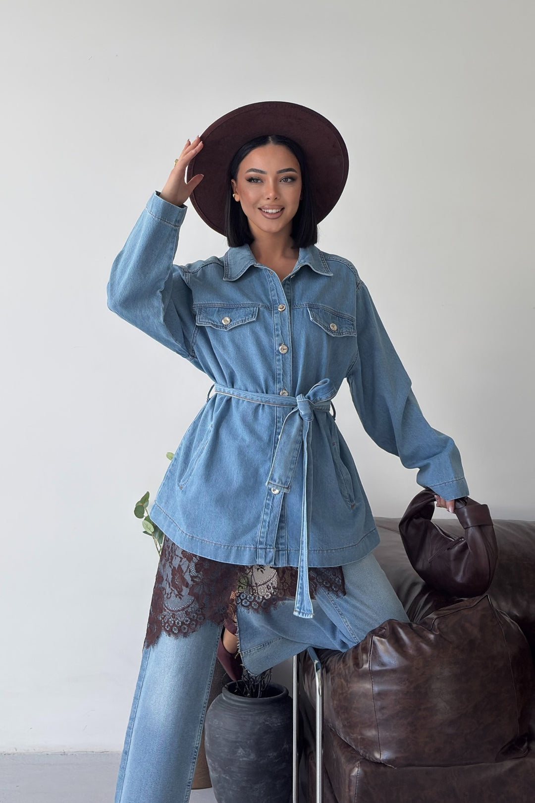 XLJ Belted Oversize Shirt - Hillsborough