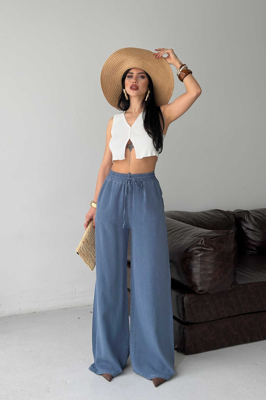 XLJ Elasticated Palazzo Trousers - Ayr