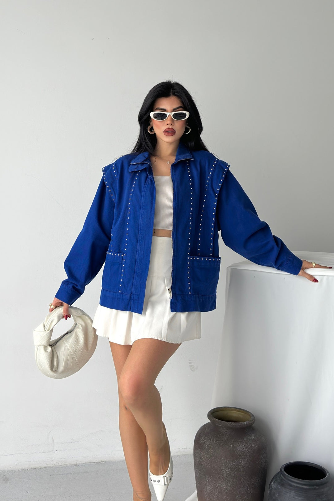 XLJ Denim Jacket with Stud Details - Lodi