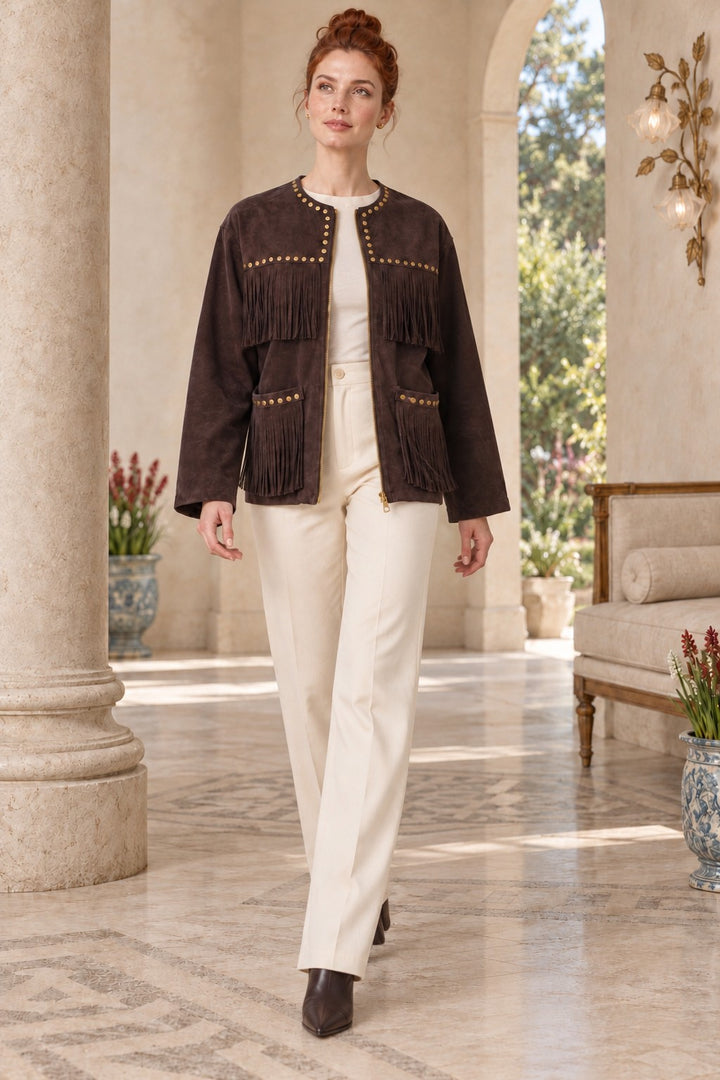 XLJ Tasseled Drop Suede Jacket 6317 - Guacharachi