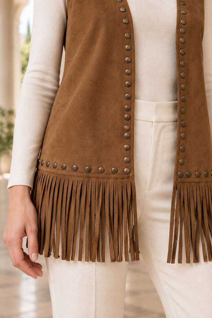 XLJ Tasseled Lined Vest 6397 - Krasnyi Luch