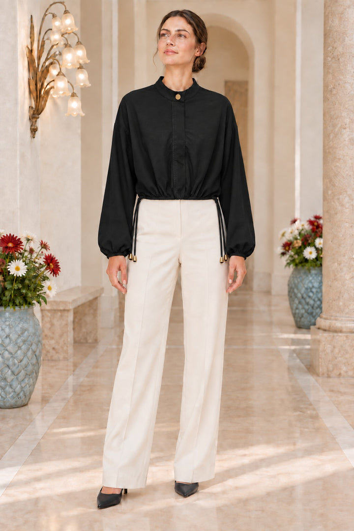 XLJ Crop Shirt with Drawstring Waist 6388 - Reggio di Calabria