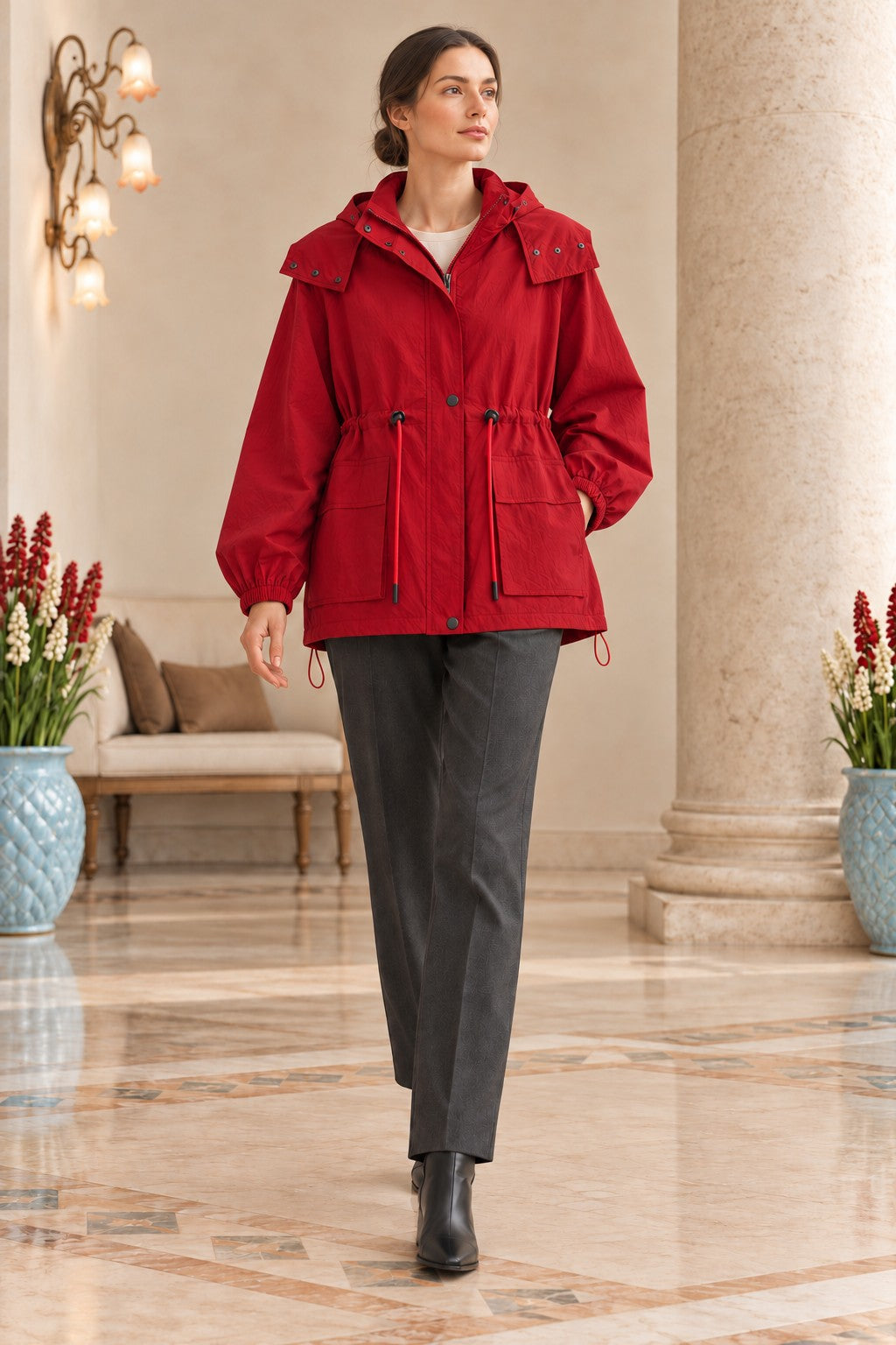 XLJ Drawstring Hooded Raincoat 6319 - League City