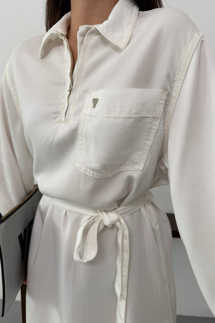 XLJ Belted Long Denim Dress - Round Lake Beach