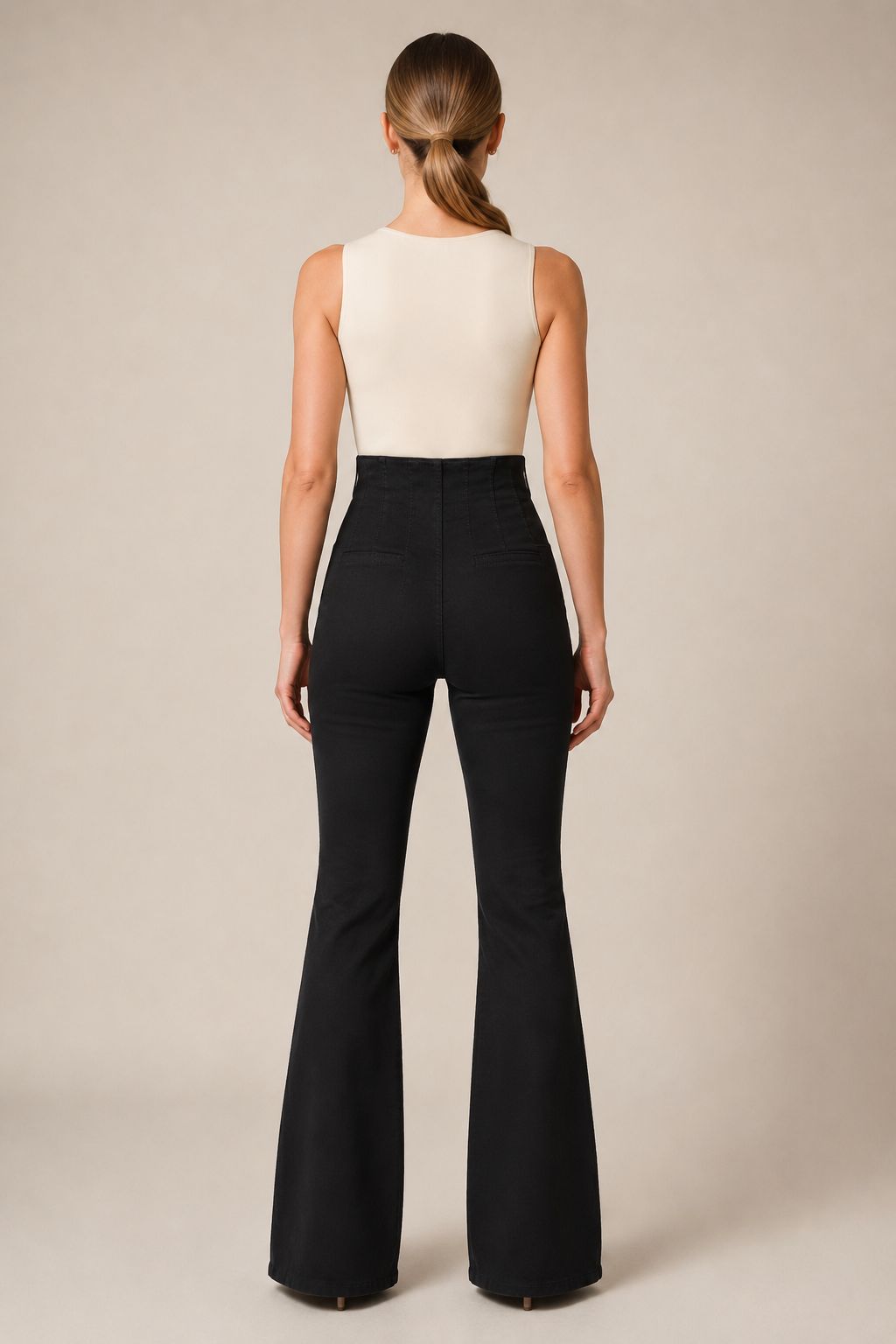 XLJ Flared Jeans with Darts on Front Waist 7021 - Modena