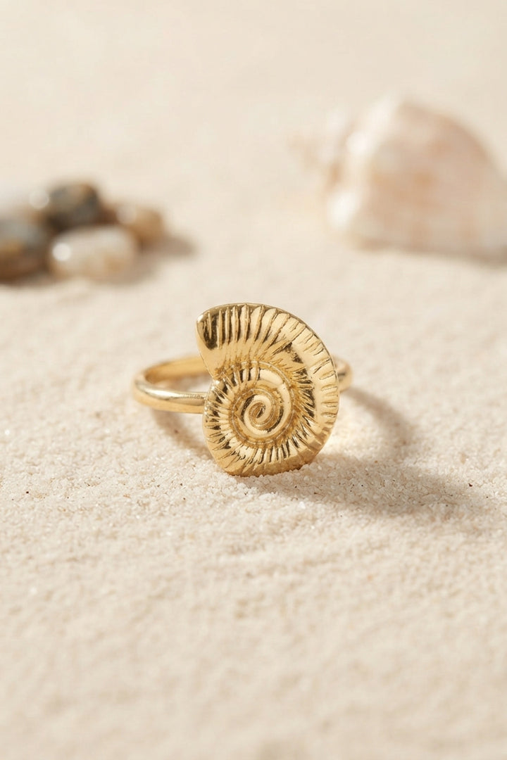 EBJ Nautilus Tasarım Gold Renk Kadın Yüzük - Lyon