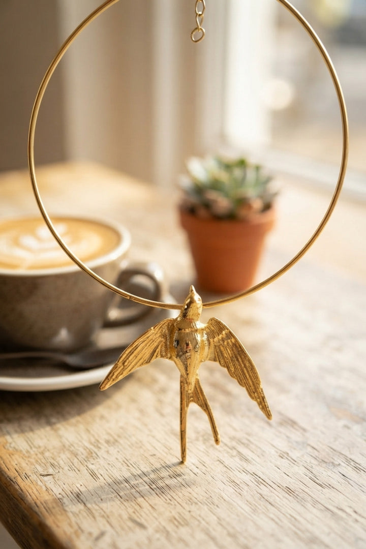 EBJ Kırlangıç Model Gold Renk Choker Kadın Kolye - Dover