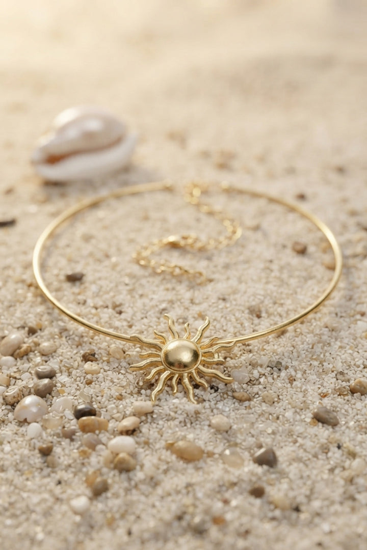 EBJ Güneş Model Gold Renk Choker Kadın Kolye - Basel