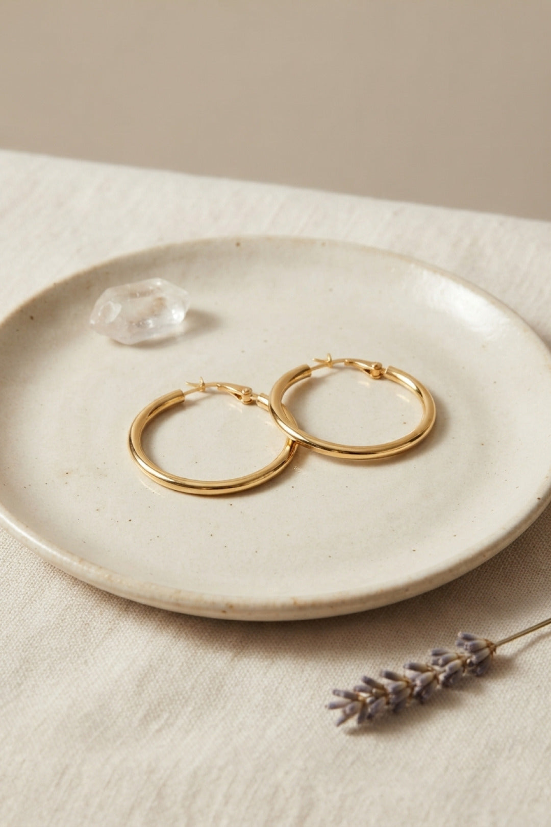 EBJ 316L Çelik Gold Renk 28 mm Halka Küpe - Ede