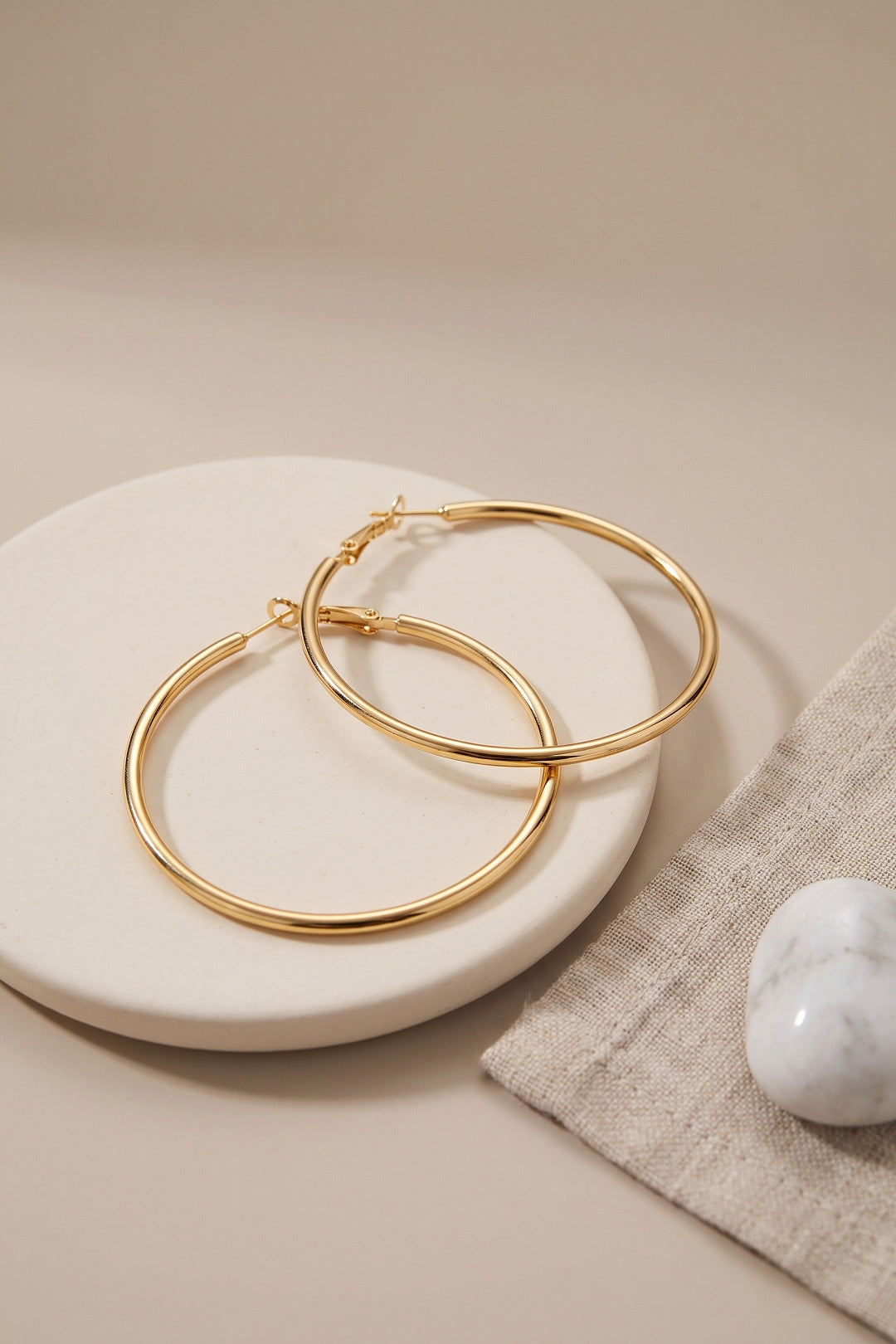 EBJ 316L Çelik Gold Renk 46 mm Halka Küpe - Ciudad Río Bravo