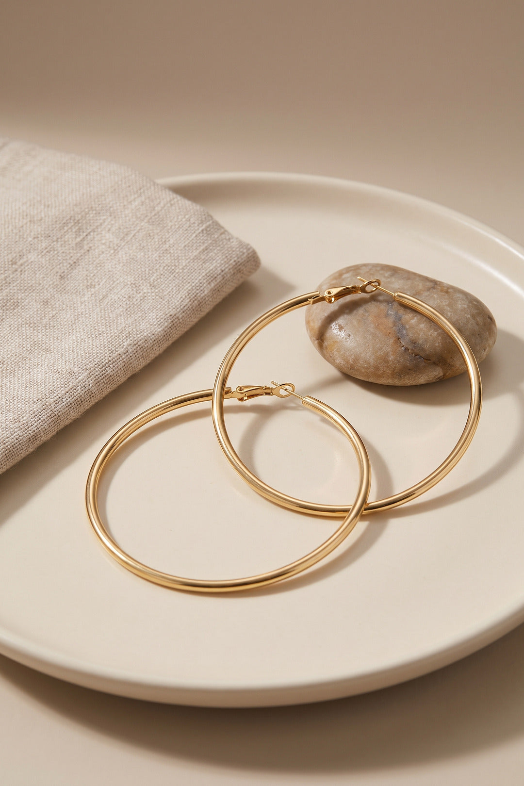 EBJ 316L Çelik Gold Renk 56 mm Halka Küpe - San Remo