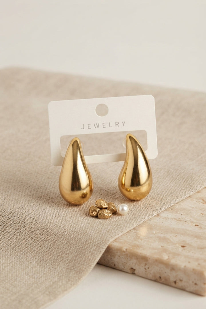 EBJ Gold Renk Damla Küpe 30 mm - Donostia