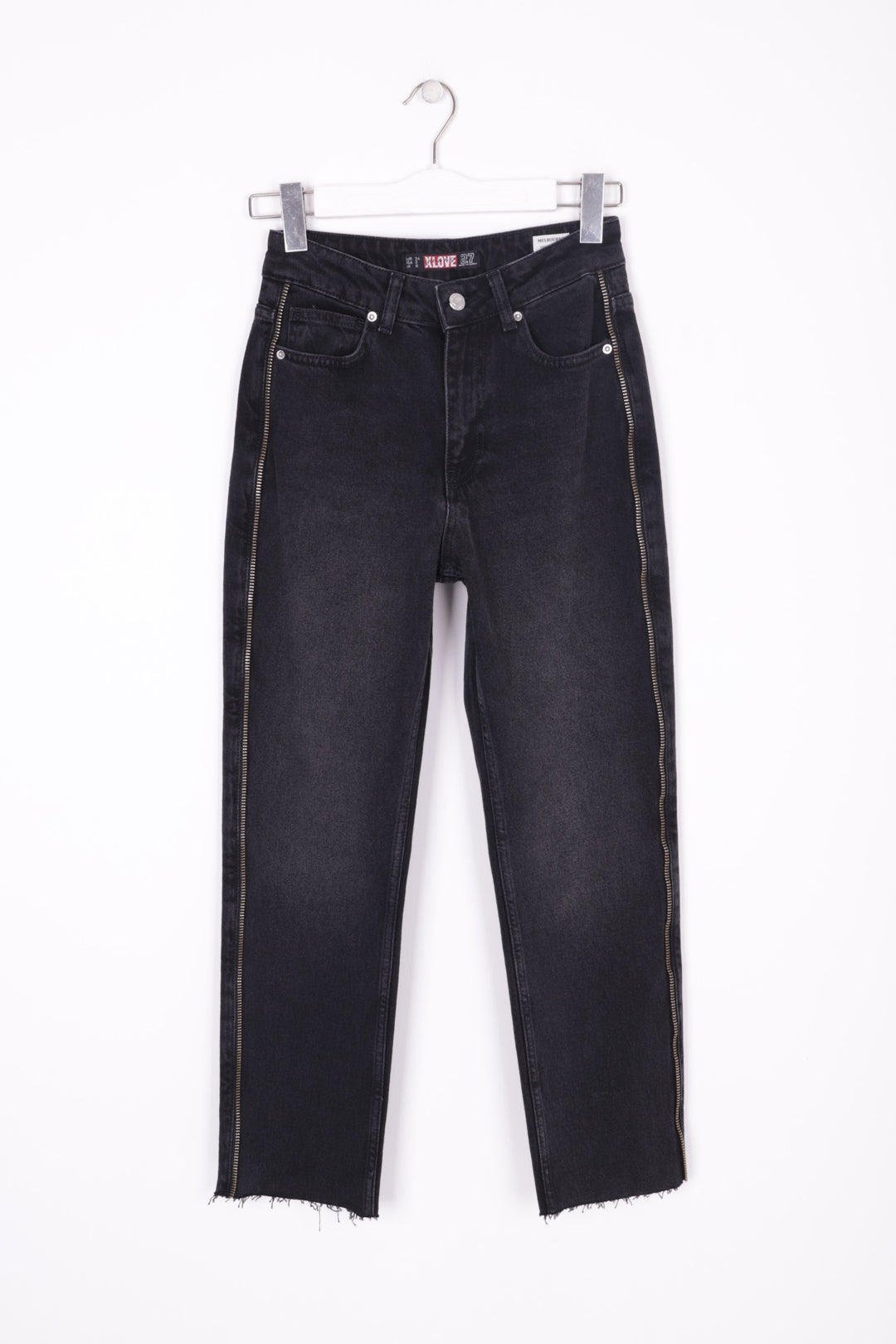 XLJ Mom Jean Side and Back Pockets with Stripe Zipper Mixed - Suceava