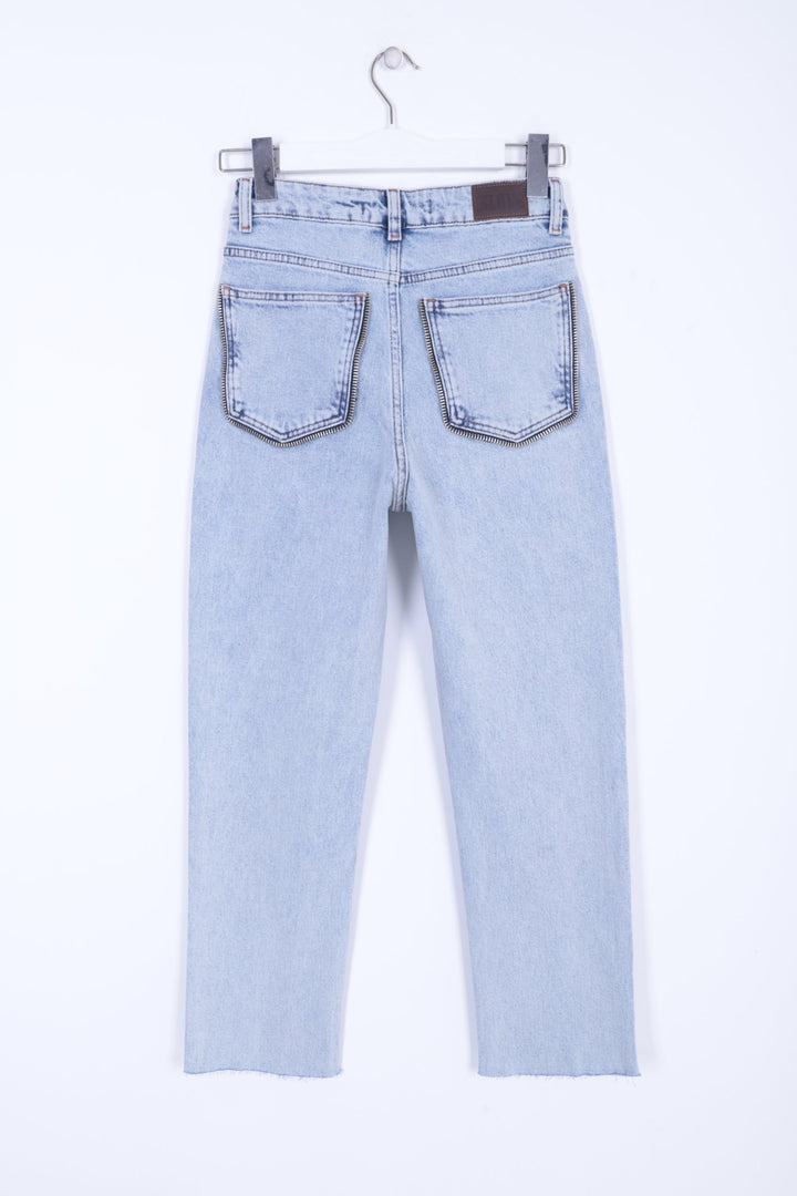 XLJ Mom Jean Side and Back Pockets with Stripe Zipper Mixed - Leiria