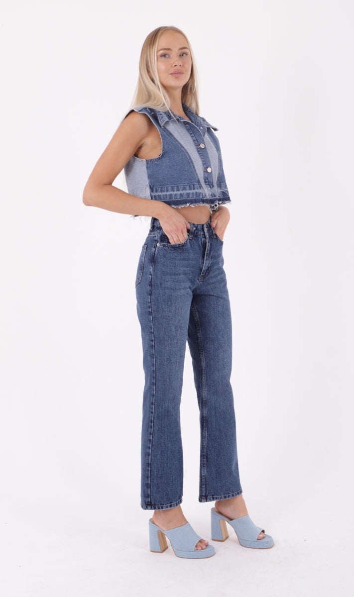 XLJ Relax High Rise Flare Jean Mixed - Cuenca