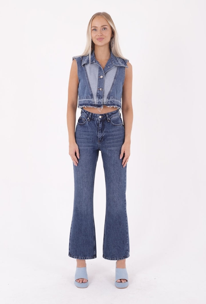 XLJ Relax High Rise Flare Jean Mixed - Cuenca