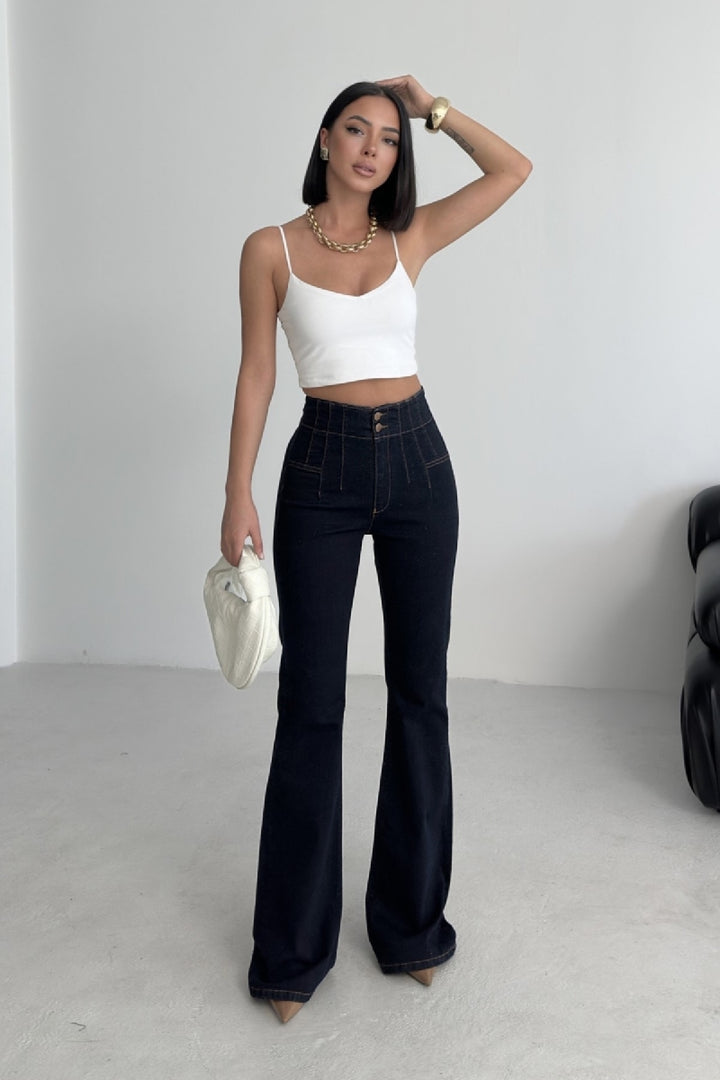 XLJ Flared Jeans with Darts on Front Waist - Moorhead