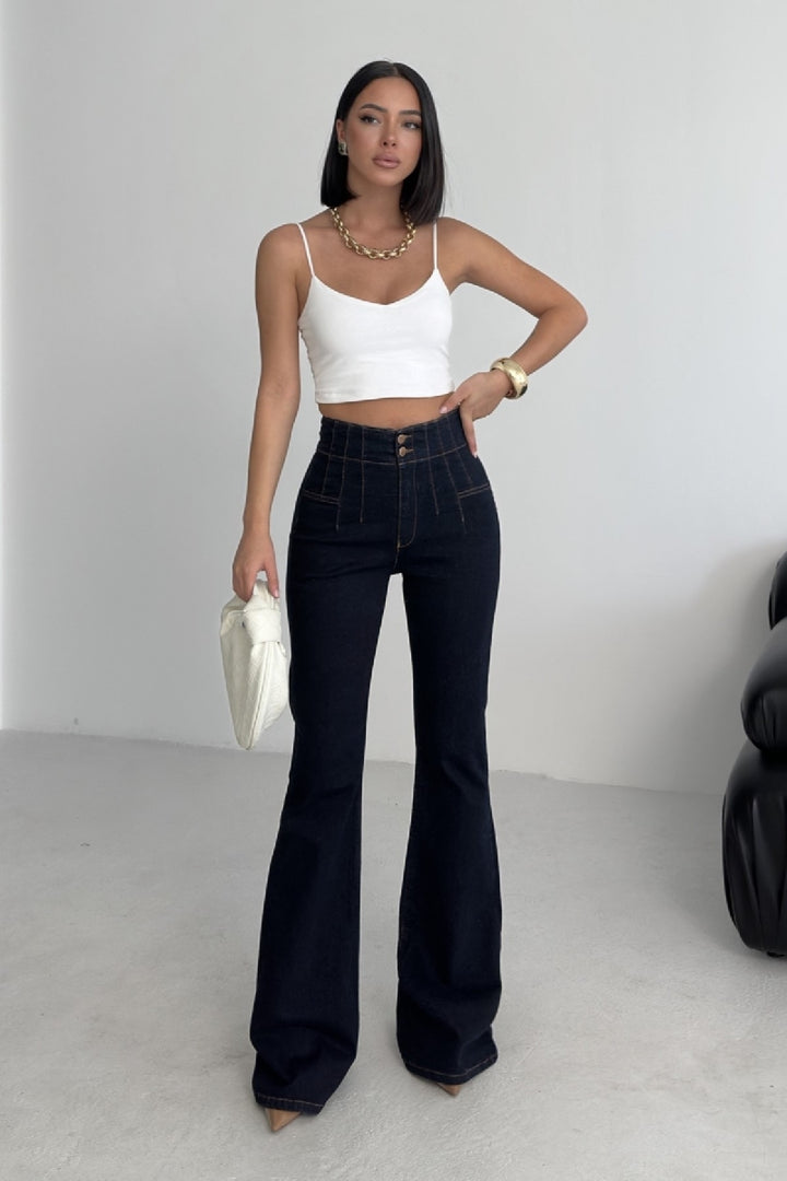 XLJ Flared Jeans with Darts on Front Waist - Moorhead
